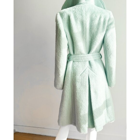 Vintage Wilsons Pastel Blue Mohair Belted Coat S/M - Picture 7 of 9